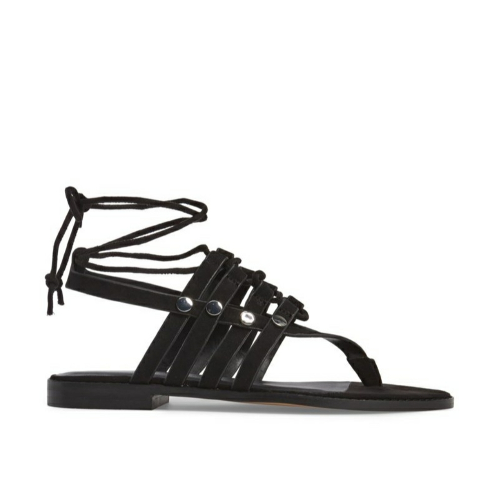 *LAST CHANCE* Black Suede Lace Up Sandal